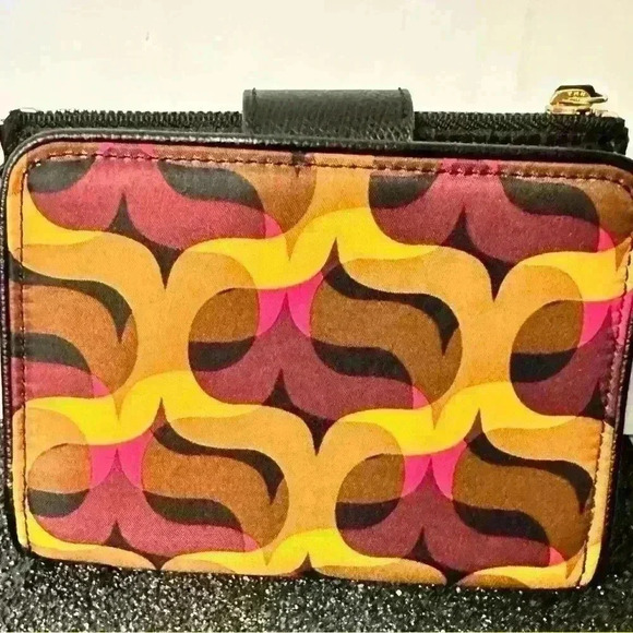 VERA BRADLEY Modern Lights Wallet. Pumpkin, Pink, Wine, And Black. Pinch Lock. - Picture 2 of 11